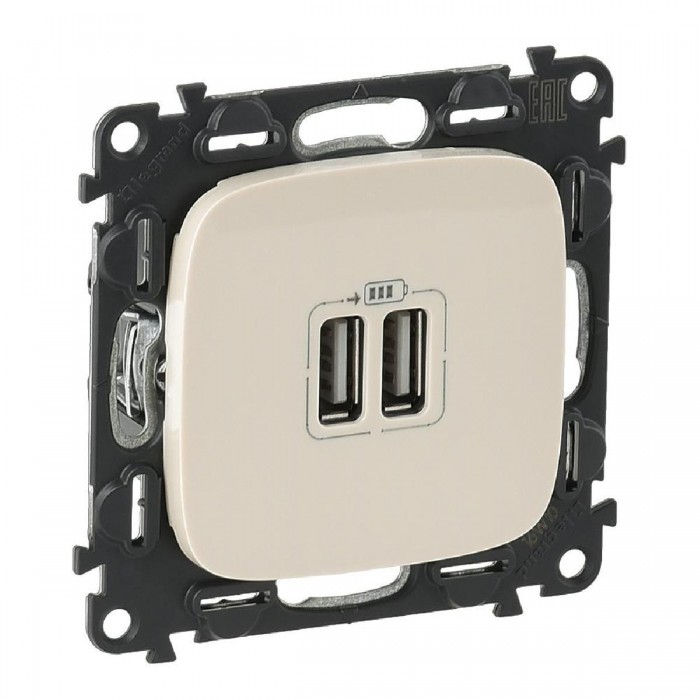 Πρίζα USB Διπλή Φόρτισης Συσκευών TypeA Κρέμ Valena™Allure 754996 LEGRAND