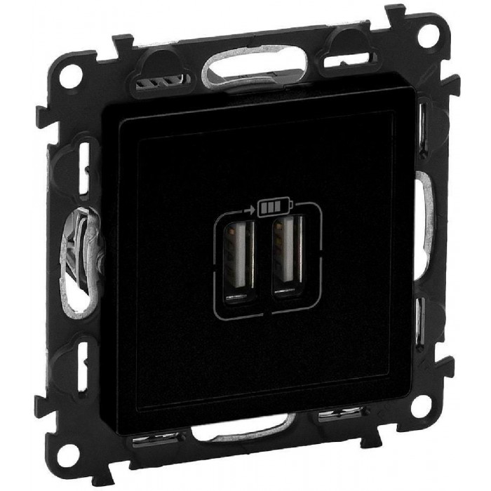 Πρίζα USB Διπλή Φόρτισης Συσκευών TypeA Μαύρο Valena™Life 756312 LEGRAND