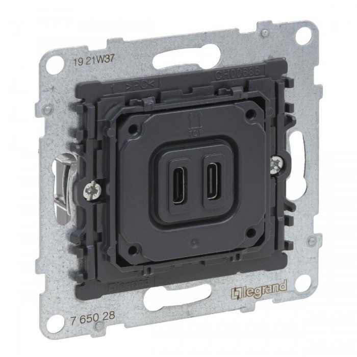 Μηχανισμός Πρίζας Φόρτισης USB Διπλή TypeC+C Seano™ 765028 LEGRAND