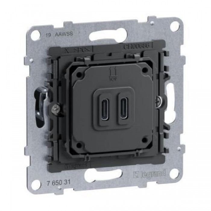 Μηχανισμός Πρίζας Φόρτισης USB Διπλή TypeC+C 30W Seano™ 765031 LEGRAND