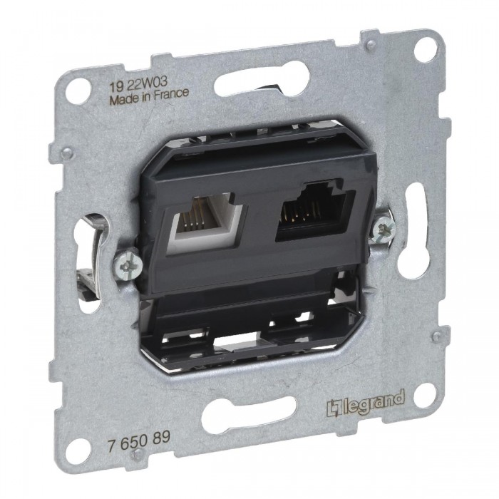 Μηχανισμός Πρίζας RJ11+RJ45 UTP Cat.6 Seano™ 765089 LEGRAND