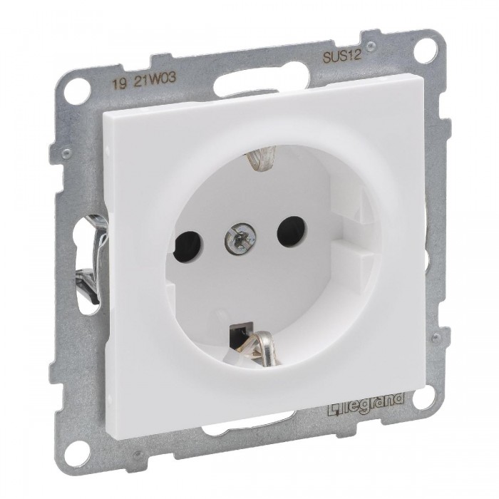 Πρίζα Σούκο Ασφαλείας Με Αυτόματους Ακροδέκτες Λευκό Seano™ 765120 LEGRAND