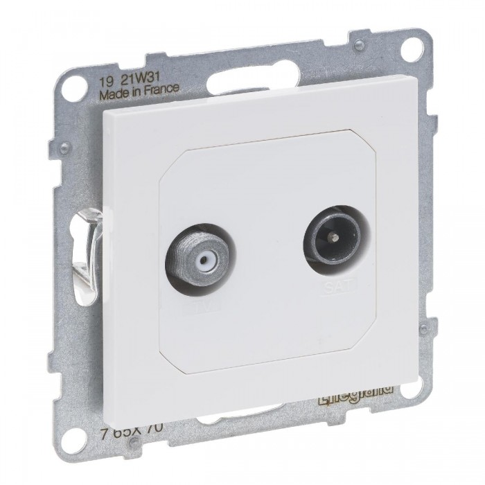 Μηχανισμός Πρίζας TV-SAT Αστέρας Λευκό Seano™ 765170 LEGRAND