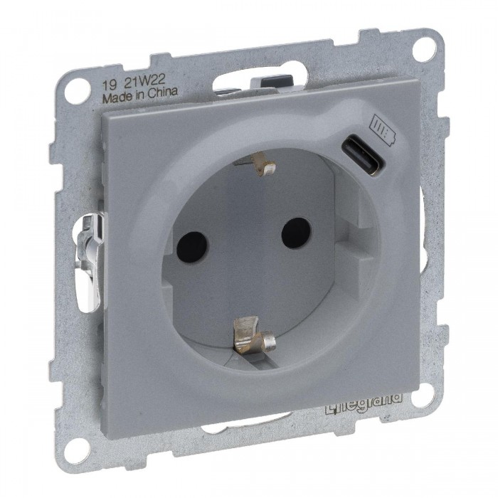 Πρίζα Σούκο Ασφαλείας Και USB C Αλουμίνιο Seano™ 765226 LEGRAND