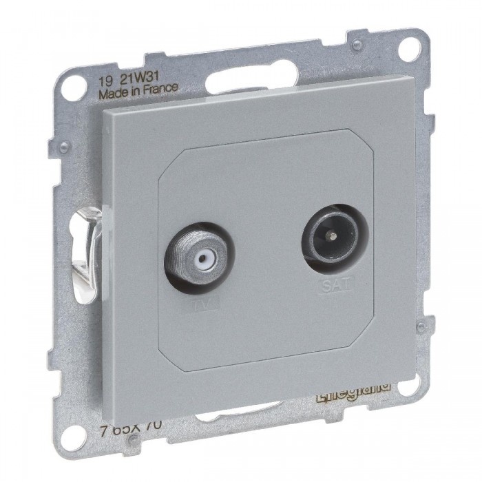 Μηχανισμός Πρίζας TV-SAT Αστέρας Αλουμίνιο Seano™ 765270 LEGRAND