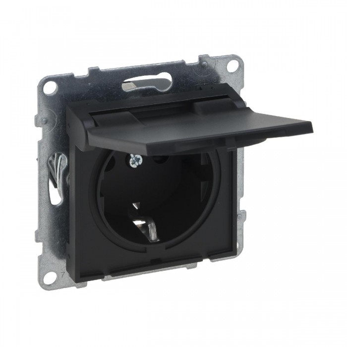 Πρίζα Σούκο Ασφαλείας Με Καπάκι Μαύρο Seano™ 765323 LEGRAND