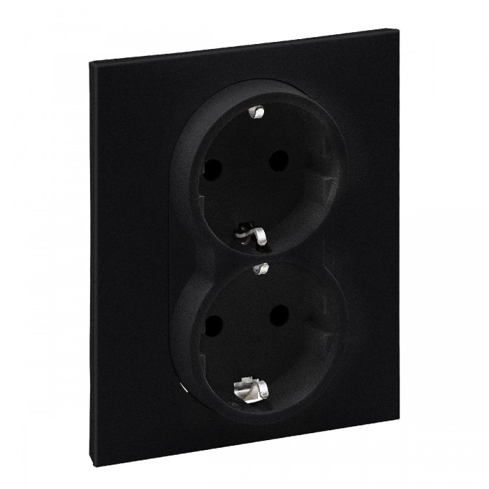 Πρίζα Σούκο Ασφαλείας Διπλή Μαύρο Seano™ 765325 LEGRAND