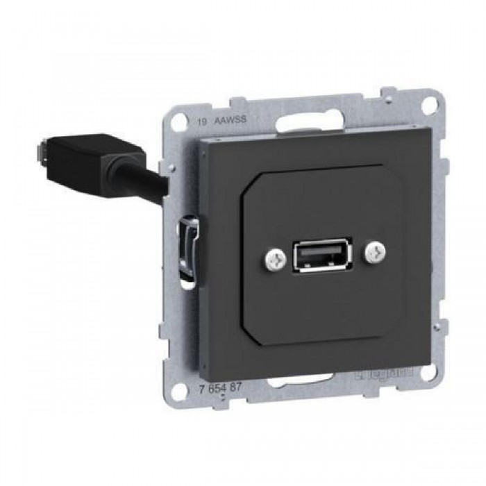 Μηχανισμός Πρίζας USB Ανθρακί Seano™ 765487 LEGRAND