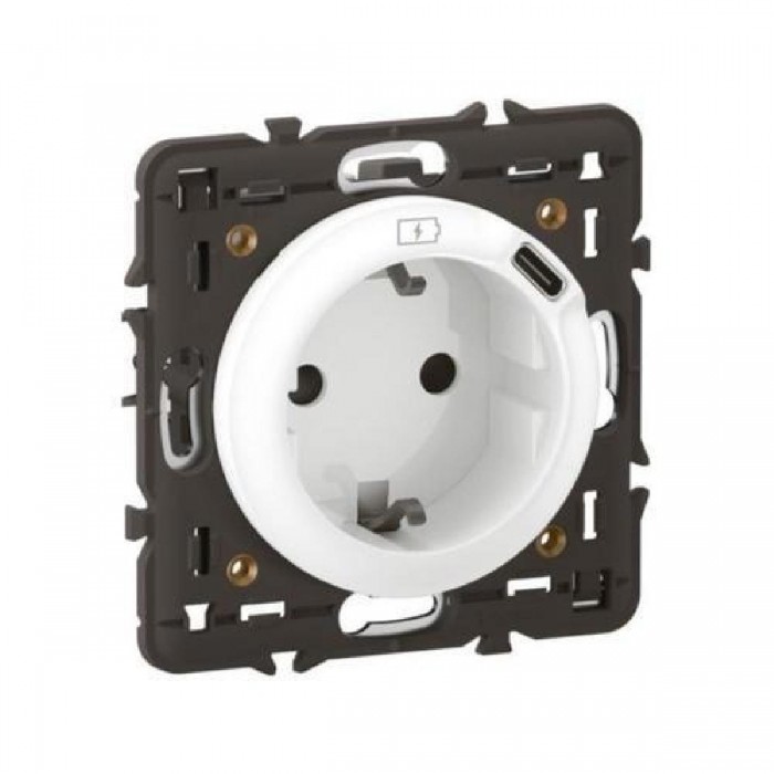 Πρίζα Σούκο Και USB C Φόρτισης Λευκό Celiane™ CB0141 LEGRAND