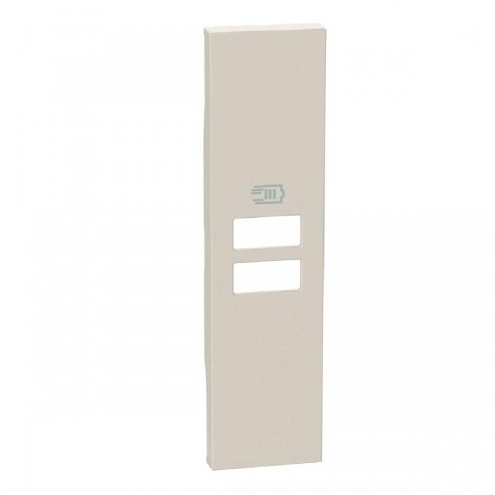 Μετώπη Πρίζας Διπλής USB 1 Στοιχείου Ιβουάρ Sand KM13C LivingNow BTICINO