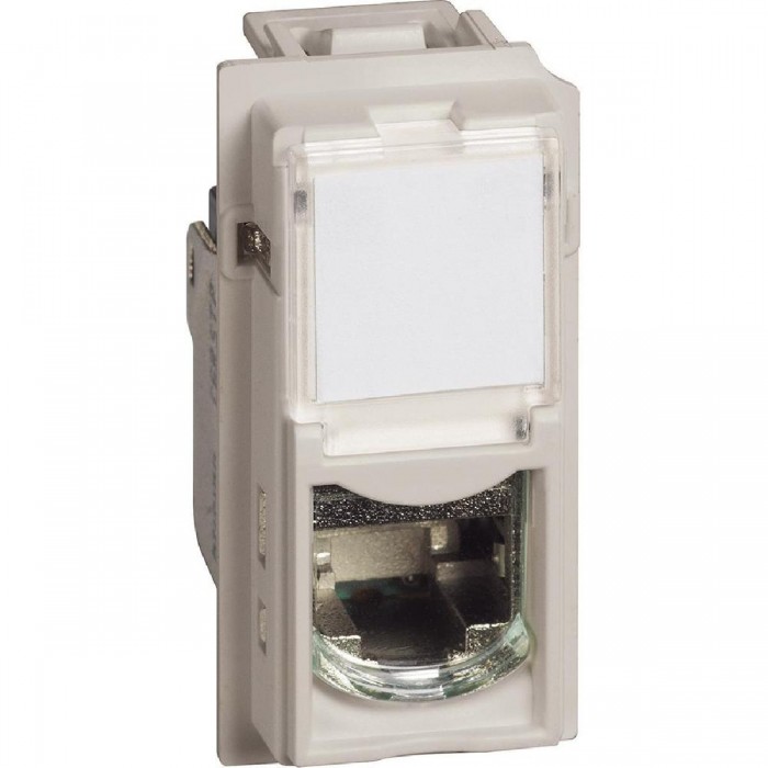 Μηχανισμός Πρίζας Δικτύου RJ45 Cat.6A STP 1 Στοιχείου Ιβουάρ Sand KM4279C6AS LivingNow BTICINO