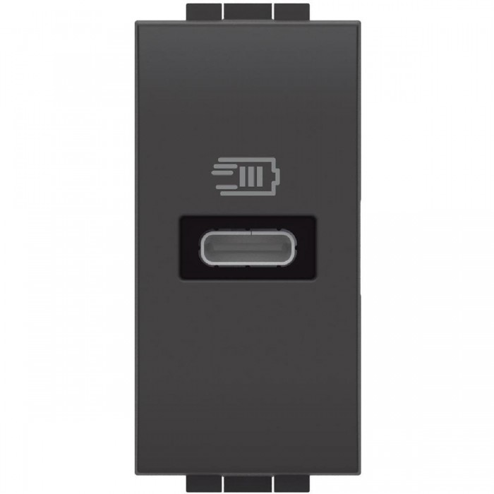 Πρίζα Φόρτισης USB TypeC 1 Στοιχείου Γραφίτης L4192C BTICINO