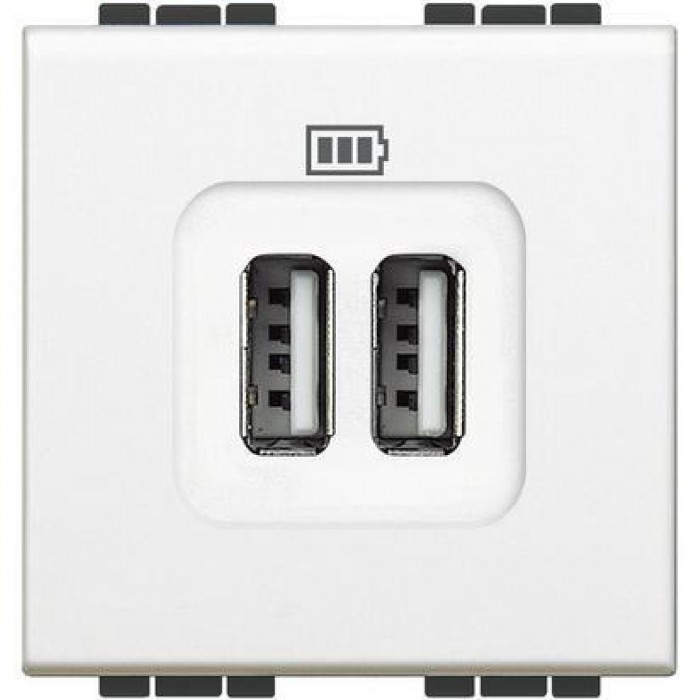 Πρίζα Φόρτισης USB TypeA+A 2 Στοιχείων Λευκό N4285C2 BTICINO