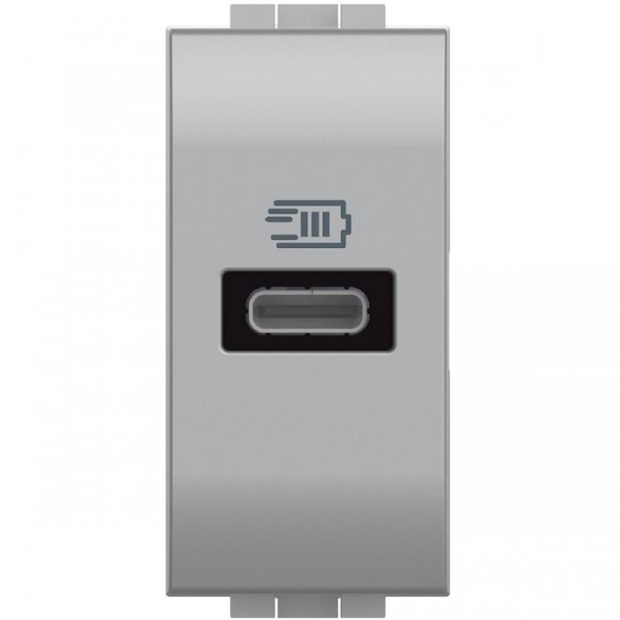 Πρίζα Φόρτισης USB TypeC 1 Στοιχείου Αλουμίνιο NT4192C BTICINO