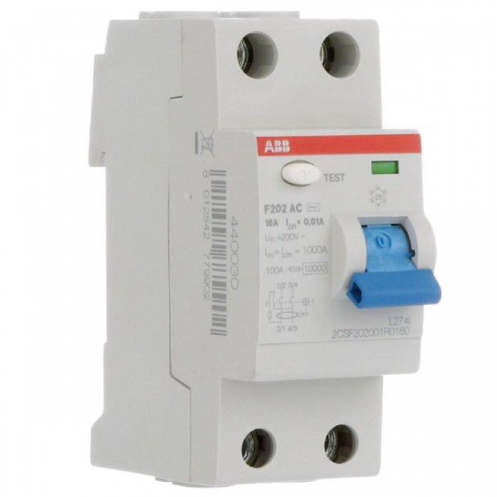 Ρελέ Διαρροής AC 2P 25A 100mA F202AC-25/0,1 ABB