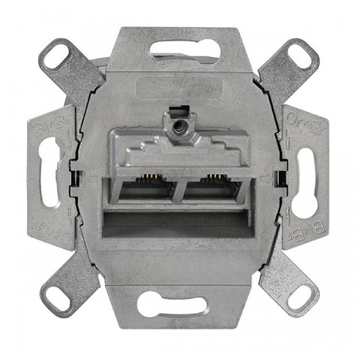 Μηχανισμός Πρίζας Δικτύου Διπλή RJ45 Cat.6A 0218/12-101 BUSCH-JAEGER/ABB