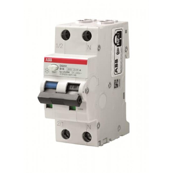 Ρελέ Διαρροής AC 2Ρ 300mA Με Αυτόματη Ασφάλεια C 20Α 6kA DS201-C20-AC300 ABB