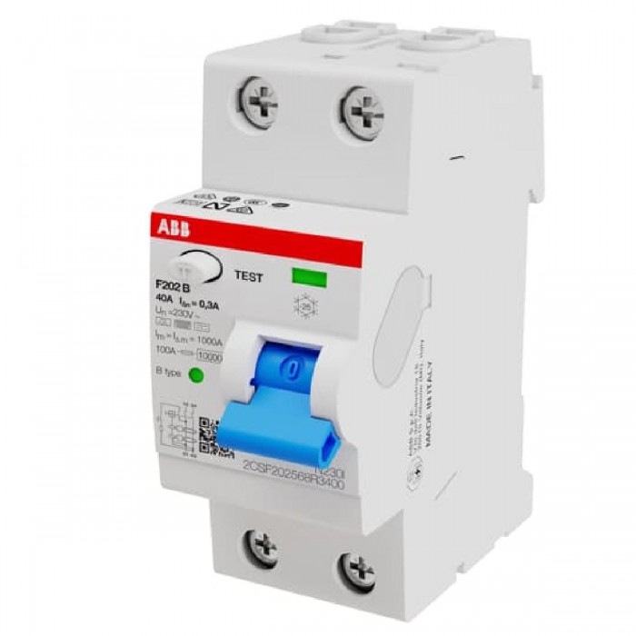 Ρελέ Διαρροής B 2P 63A 30mA F202 B-63/0,03 ABB