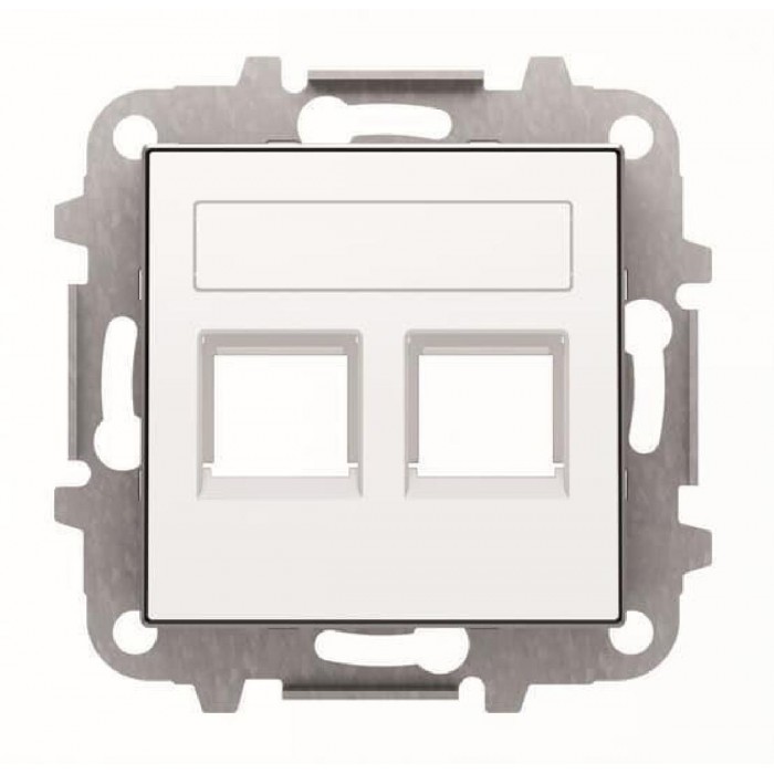 Μετώπη Πρίζας Διπλής Τηλεφώνου ή Data Λευκό Soft 8518.2BL Sky ABB