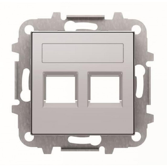 Μετώπη Πρίζας Διπλής Τηλεφώνου ή Data Αλουμίνιο 8518.2PL Sky ABB