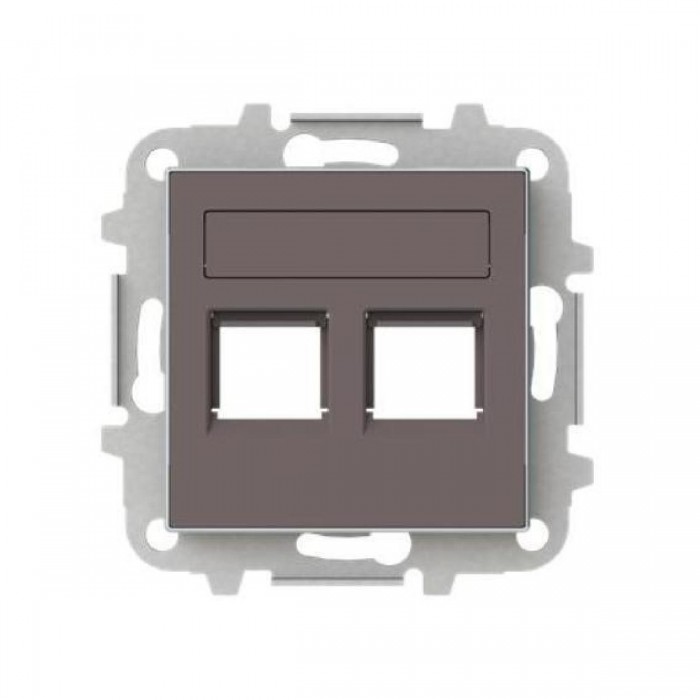 Μετώπη Πρίζας Διπλής Τηλεφώνου ή Data Taupe 8518.2TP Sky ABB