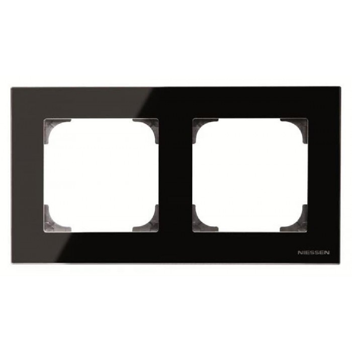 Πλαίσιο 2 Θέσεων Μαύρο Γυαλί 8572CN Sky ABB