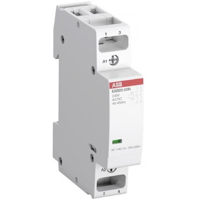 Ρελέ Ισχύος Ράγας 2P 20A 1NO+1NC 24VAC/DC Αθόρυβος ESB20-11N ABB