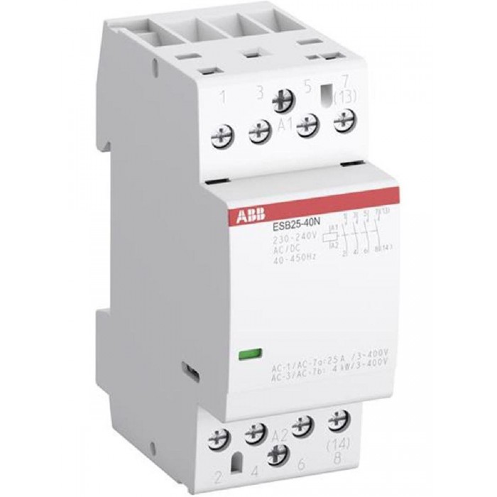 Ρελέ Ισχύος Ράγας 4P 25A 4NO 12VAC/DC Αθόρυβος ESB25-40N ABB