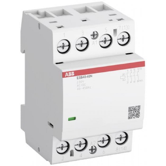 Ρελέ Ισχύος Ράγας 4P 40A 2NO+2NC 230VAC/DC Αθόρυβος ESB40-22N ABB