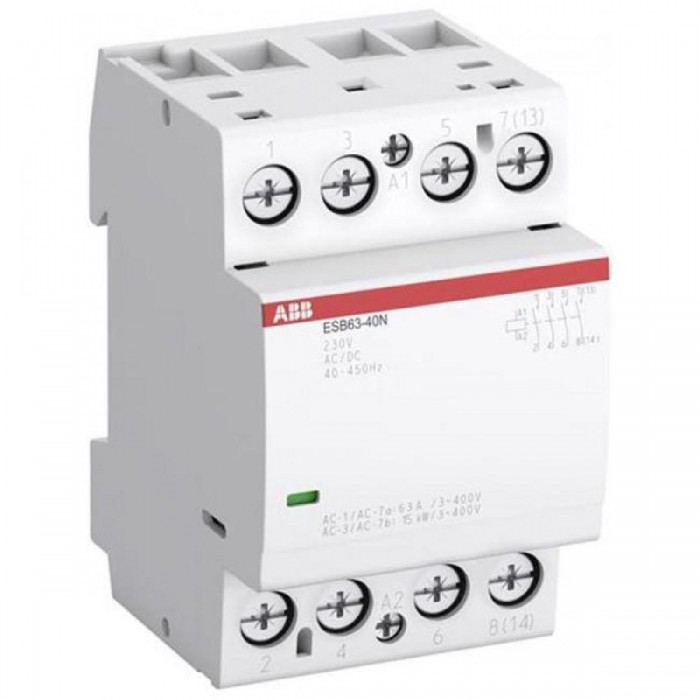 Ρελέ Ισχύος Ράγας 4P 63A 4NO 24VAC/DC Αθόρυβος ESB63-40N ABB