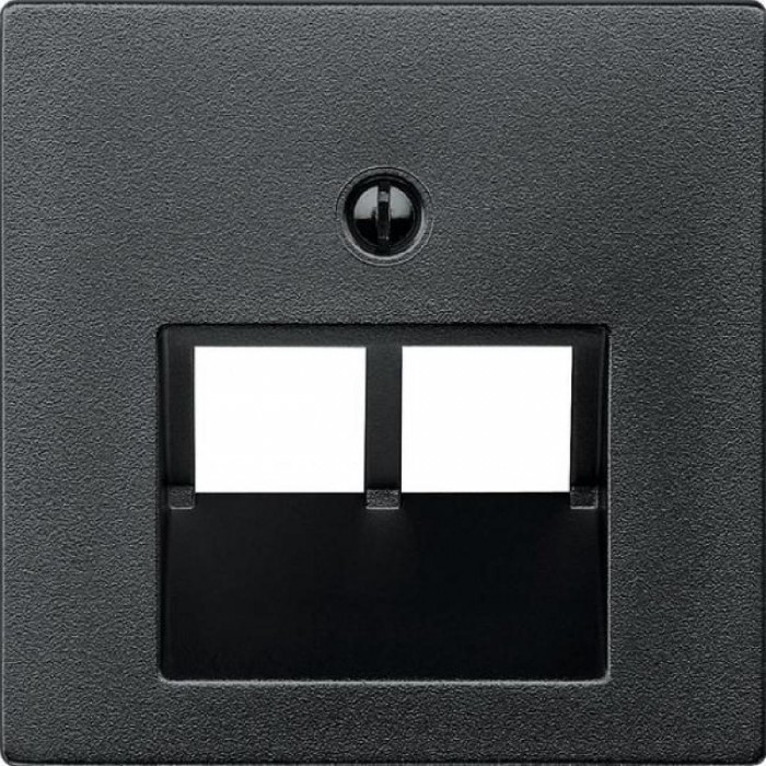 Μετώπη Πρίζας Δικτύου Διπλής RJ45 Ανθρακί 298014 System-M MERTEN