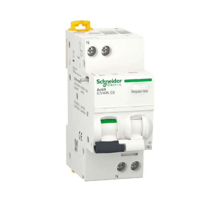 Ρελέ Διαρροής AC 2P 40A 30mA Με Αυτόματη Ασφάλεια C 10Α 6kA A9DE3610 SCHNEIDER ELECTRIC