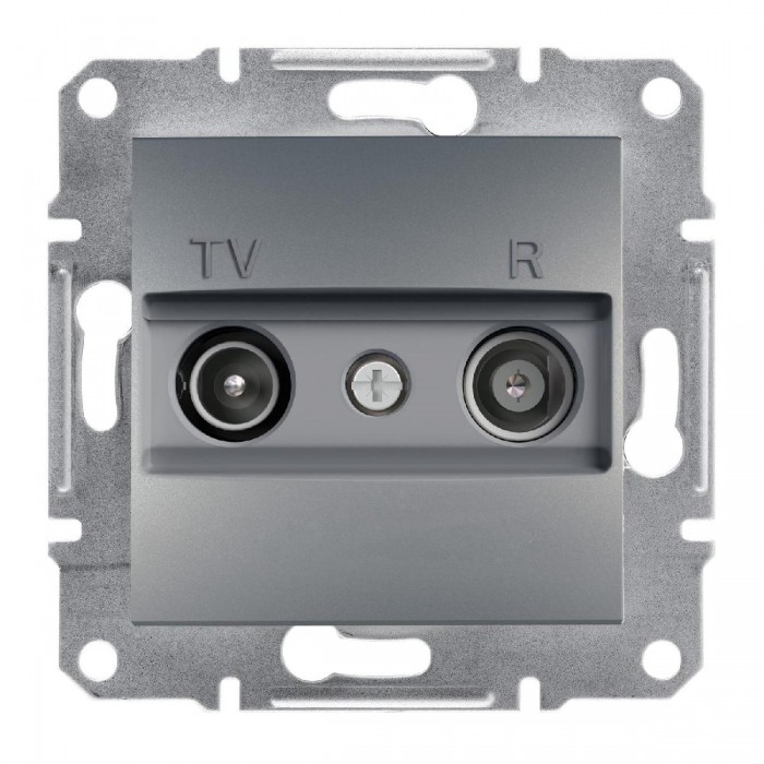 Πρίζα TV-FM Διέλευσης 4dB Ατσάλι EPH3300262 ASFORA