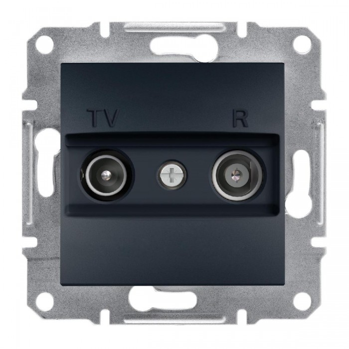 Πρίζα TV-FM Διέλευσης 4dB Ανθρακί EPH3300271 ASFORA