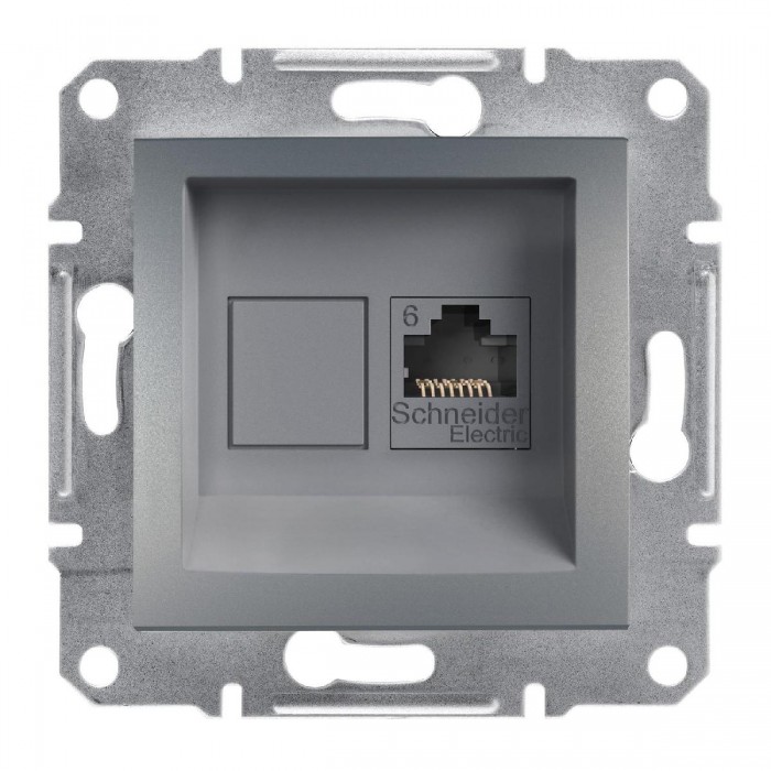 Πρίζα Δικτύου RJ45 Cat.6 UTP Ατσάλι EPH4700162 ASFORA