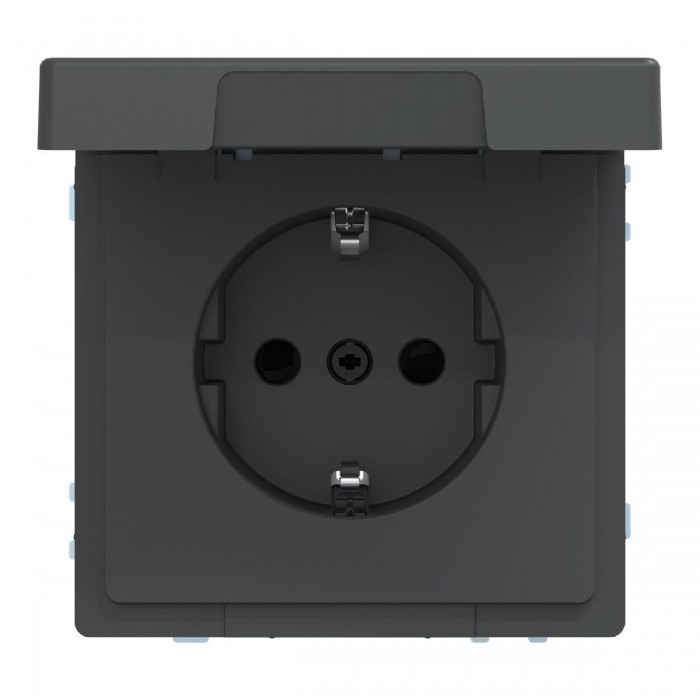Πρίζα Σούκο Ασφαλείας Με Καπάκι Ανθρακί MEG2314-6034 System D MERTEN