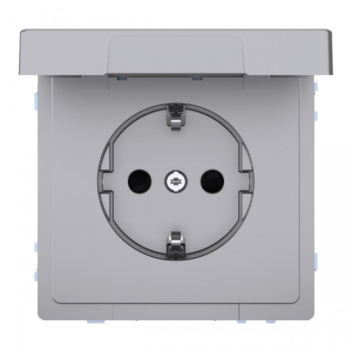 Πρίζα Σούκο Ασφαλείας Με Καπάκι Ατσάλι MEG2314-6036 System D MERTEN