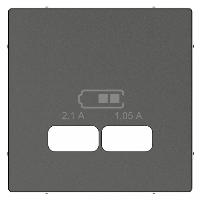 Μετώπη Πρίζας Διπλής USB Ανθρακί MTN4367-0414 System-M MERTEN