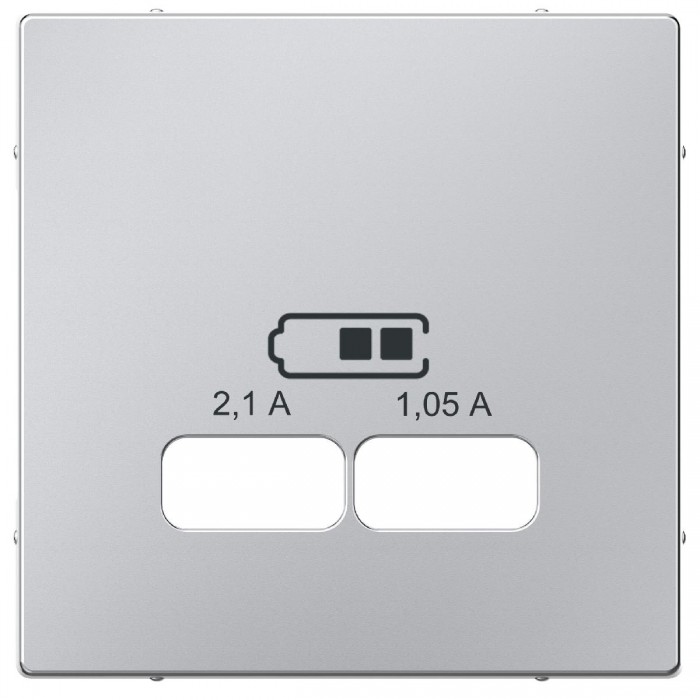Μετώπη Πρίζας Διπλής USB Αλουμίνιο MTN4367-0460 System-M MERTEN