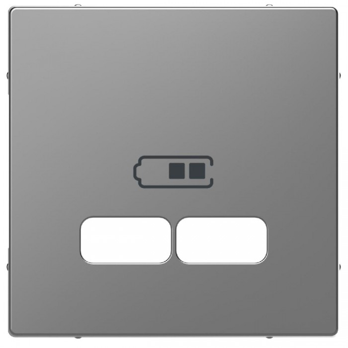 Μετώπη Πρίζας Διπλής USB Ατσάλι MTN4367-6036 D-Life MERTEN