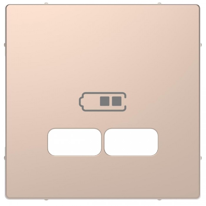 Μετώπη Πρίζας Διπλής USB Σαμπάνια MTN4367-6051 D-Life MERTEN