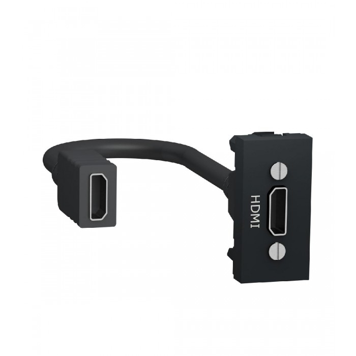 Πρίζα HDMI Προκαλωδιωμένη 1 στοιχείου Ανθρακί NU343054 New Unica