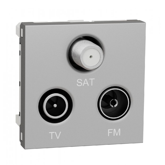 Πριζα TV/FM/SAT Αστέρας 2 Στοιχείων Αλουμίνιο NU345030 New Unica