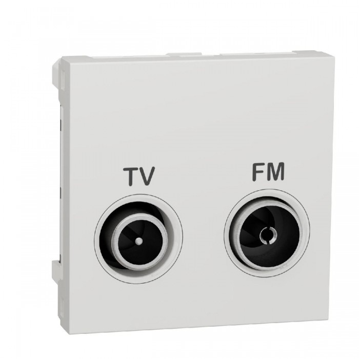 Πριζα TV/FM Διέλευσης 2 Στοιχείων Λευκό NU345318 New Unica