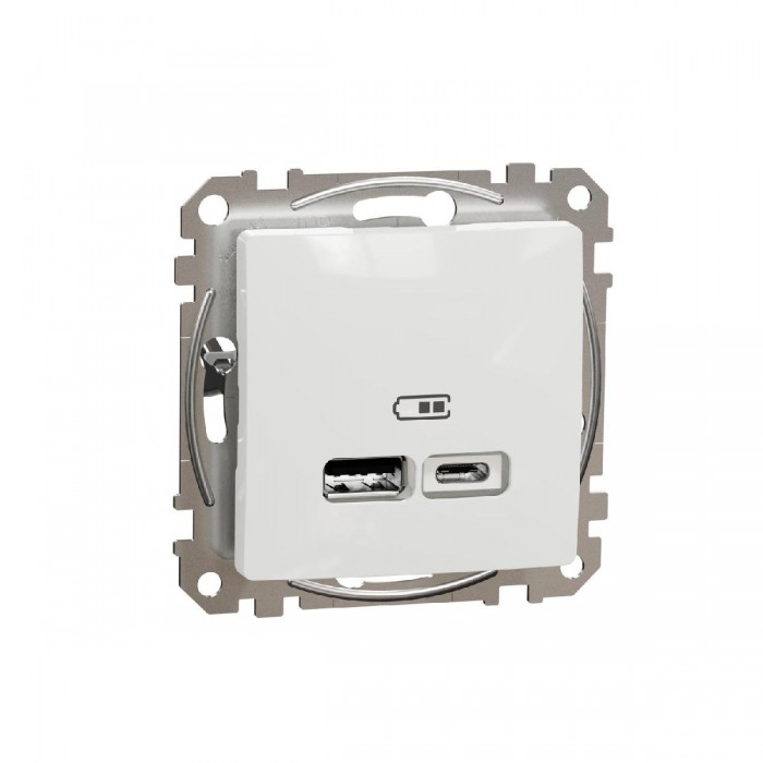 Πρίζα USB Διπλή Φόρτισης Συσκευών TypeA&C Λευκό SDD111402 Sedna SCHNEIDER ELECTRIC