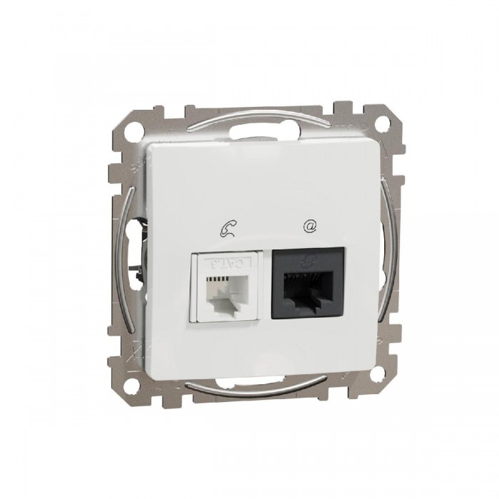 Πρίζα RJ11 Και RJ45 Cat6 Λευκό SDD111468 Sedna SCHNEIDER ELECTRIC