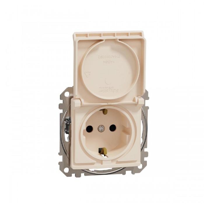 Πρίζα Σούκο Ασφαλείας Μπεζ Με Καπάκι SDD112024 Sedna SCHNEIDER ELECTRIC