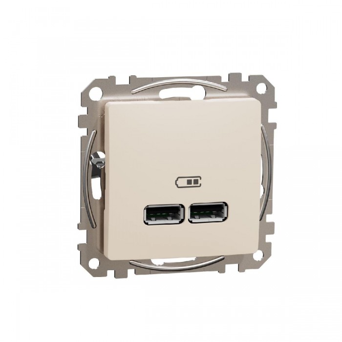 Πρίζα USB Διπλή Φόρτισης Συσκευών TypeA Μπεζ SDD112401 Sedna SCHNEIDER ELECTRIC