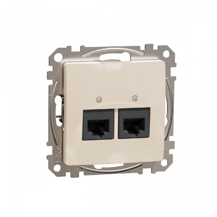 Πρίζα RJ45 Διπλή Cat6 UTP Μπεζ SDD112462 Sedna SCHNEIDER ELECTRIC