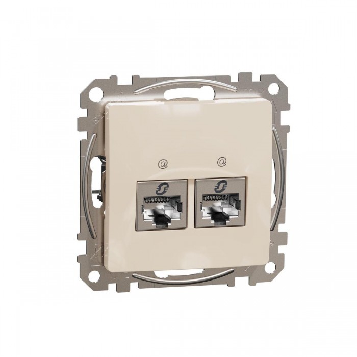 Πρίζα RJ45 Διπλή Cat6A STP Μπεζ SDD112467S Sedna SCHNEIDER ELECTRIC